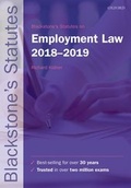 Cover: Blackstone's Statutes on Employment Law 2018-2019 - Oxford University Press