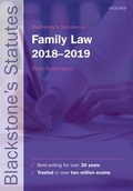 Cover: Blackstone's Statutes on Family Law 2018-2019 - Oxford University Press