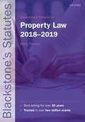 Cover: Blackstone's Statutes on Property Law 2018-2019 - Oxford University Press