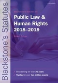 Cover: Blackstone's Statutes on Public Law & Human Rights 2018-2019 - Oxford University Press