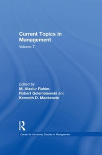 Enlarge image Cover: Current Topics in Management - Routledge