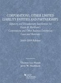 Cover: Corporations, Other Limited Liability Entities, Statutory and Documentary Supplement, 2018-2019 - West Academic Press