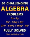 Cover: 50 Challenging Algebra Problems (Fully Solved) - Zishka Publishing