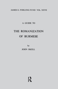 Enlarge image Cover: A Guide to the Romanization of Burmese - RoutledgeCurzon