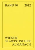 Cover: Wiener Slawistischer Almanach Band 70/2012 - Peter Lang Verlag