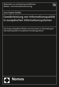 Abbildung von: Gewährleistung von Informationsqualität in europäischen Informationssystemen - Nomos