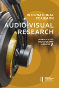 Cover: International Forum on Audio-Visual Research Jahrbuch des Phonogrammarchivs 8 - Verlag der &ouml;sterreichischen Akademie der Wissenschaften