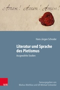 Cover: Literatur und Sprache des Pietismus - Vandenhoeck & Ruprecht