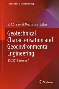 Enlarge image Cover: Geotechnical Characterisation and Geoenvironmental Engineering - Springer