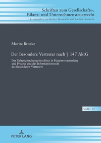 Abbildung von: Der Besondere Vertreter nach § 147 AktG - Peter Lang Verlag