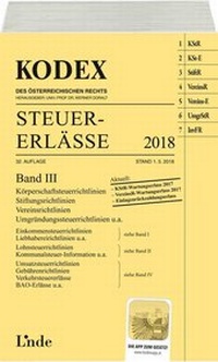 Abbildung von: KODEX Steuer-Erlässe 2018 Band III - Linde
