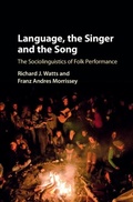 Cover: Language, the Singer and the Song - Cambridge University Press
