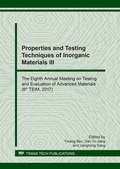 Cover: Properties and Testing Techniques of Inorganic Materials III - Trans Tech Publications Ltd