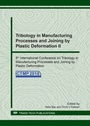 Cover: Tribology in Manufacturing Processes and Joining by Plastic Deformation II - Trans Tech Publications Ltd