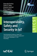 Cover: Interoperability, Safety and Security in IoT - Springer