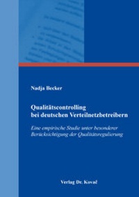 Abbildung von: Qualitätscontrolling bei deutschen Verteilnetzbetreibern - Kovac, Dr. Verlag