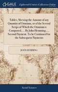 Cover: Tables, Shewing the Amount of Any Quantity of Omnium, or of the Several Scrips of Which the Omnium Is Composed, ... by John Hemming, ... Second Payment. to Be Continued for the Subsequent Payments - Gale Ecco, Print Editions