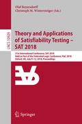 Cover: Theory and Applications of Satisfiability Testing - SAT 2018 - Springer