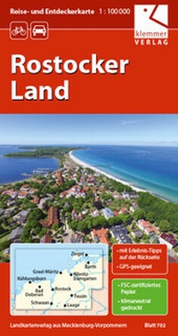 Abbildung von: Reise- und Entdeckerkarte Rostocker Land - Klemmer-Verlag