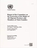 Cover: Report of the Committee on the Protection of the Rights of All Migrant Workers and Members of Their Families - United Nations