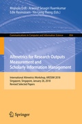Cover: Altmetrics for Research Outputs Measurement and Scholarly Information Management - Springer