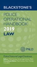 Cover: Blackstone's Police Operational Handbook 2019: Law - Oxford University Press