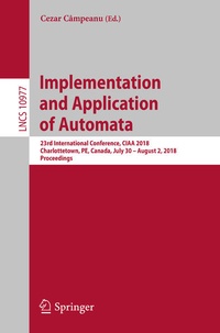 Enlarge image Cover: Implementation and Application of Automata - Springer