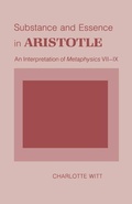 Cover: Substance and Essence in Aristotle - Cornell University Press