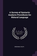 Cover: A Survey of Syntactic Analysis Procedures for Natural Language - Palala Press