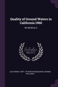 Cover: Quality of Ground Waters in California 1960 - Palala Press