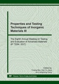 Cover: Properties and Testing Techniques of Inorganic Materials III - Trans Tech Publications Ltd
