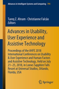 Enlarge image Cover: Advances in Usability, User Experience and Assistive Technology - Springer