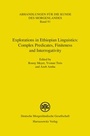 Cover: Explorations in Ethiopian Linguistics: Complex Predicates, Finiteness and Interrogativity - Harrassowitz Verlag