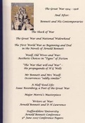 Cover: The Great Ware 1914 1918 and After: Bennett and His Contemporaries - Arnold Bennett Society