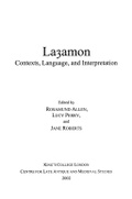 Cover: Layamon: Contexts, Language, and Interpretation - King's College London Centre for Late Antique and