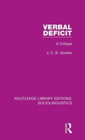 Cover: Verbal Deficit - Routledge