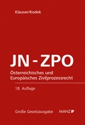 Cover: Jurisdiktionsnorm und Zivilprozessordnung JN-ZPO - Manz