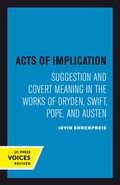 Cover: Acts of Implication - University of California Press