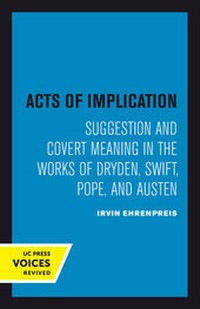 Enlarge image Cover: Acts of Implication - University of California Press