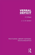 Cover: Verbal Deficit - Routledge
