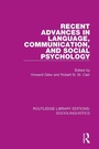 Cover: Recent Advances in Language, Communication, and Social Psychology - Routledge