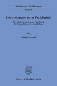 Abbildung von: Entscheidungen unter Unsicherheit. - Duncker & Humblot