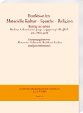 Cover: Funktion/en: Materielle Kultur - Sprache - Religion - Harrassowitz Verlag