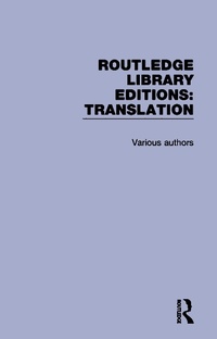 Abbildung von: Routledge Library Editions: Translation - Routledge