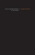 Cover: For an Ineffable Metrics of the Desert - Otis Books - Seismicity Editions