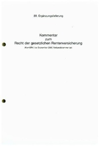 Abbildung von: Kommentar zum Recht der gesetzlichen Rentenversicherung. Sozialgesetzbuch - SGB 89. Erg. - Beltz Verlagsgruppe GmbH & Co. KG