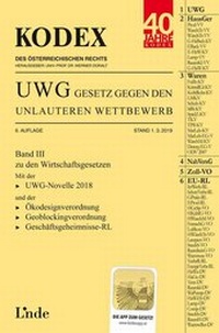 Abbildung von: KODEX UWG Gesetz gegen den unlauteren Wettbewerb 2019/20 - Linde