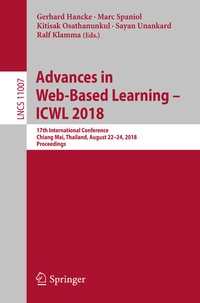 Enlarge image Cover: Advances in Web-Based Learning - ICWL 2018 - Springer
