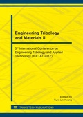 Cover: Engineering Tribology and Materials II - Trans Tech Publications Ltd