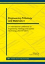 Cover: Engineering Tribology and Materials II - Trans Tech Publications Ltd